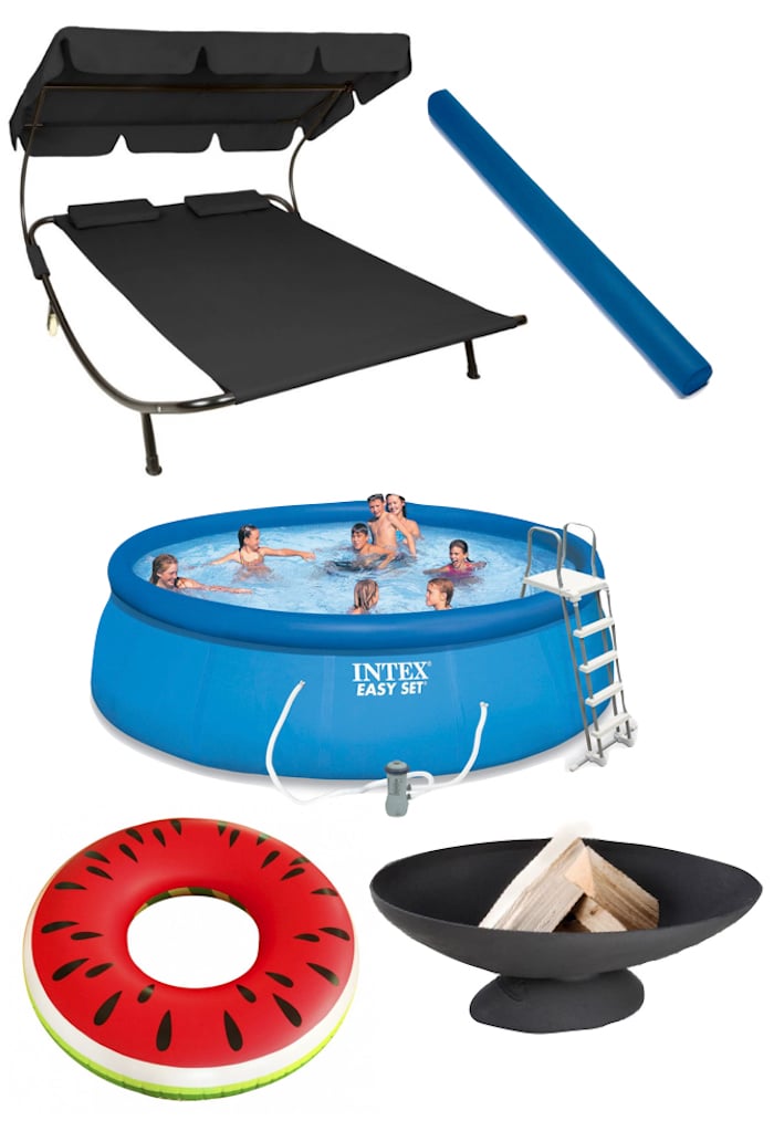 terrasse et jardin pool party enfants famille piscine transat bouee