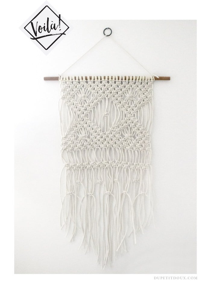 suspension macrame diy fini accrochage decoration