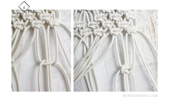 suspension macrame diy creation finition ligne noeud deco mur