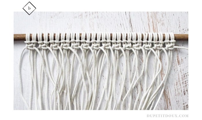 suspension macrame diy wallhanging noeuds baguette decoration mur