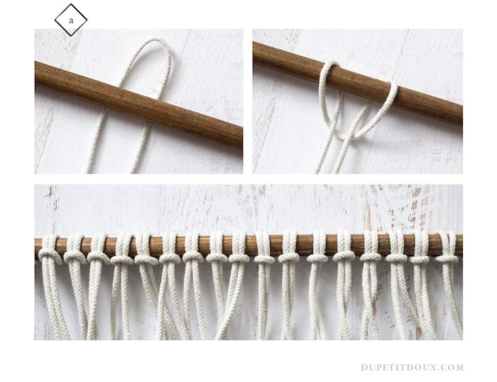 suspension macrame diy corde bois decoraiton murale