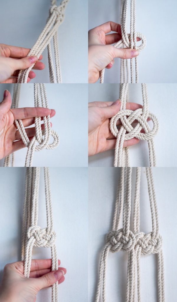 suspension macrame diy hanging planter noeud infini