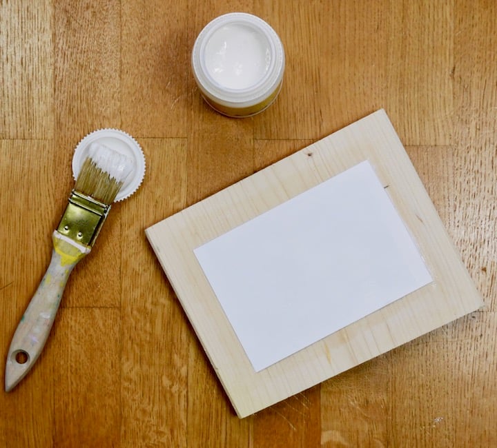 transfert image sur bois vernis colle