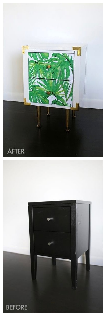 ikea hack table de nuit chevet retro sur pied laiton superfront urban jungle blog deco