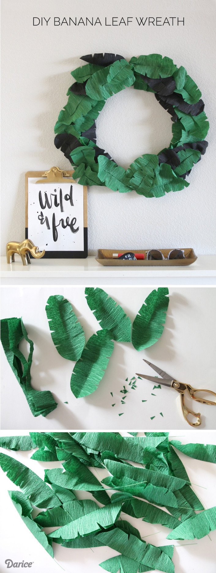 couronne papier de soie diy tendance tropicale blog deco clemaroundthecorner