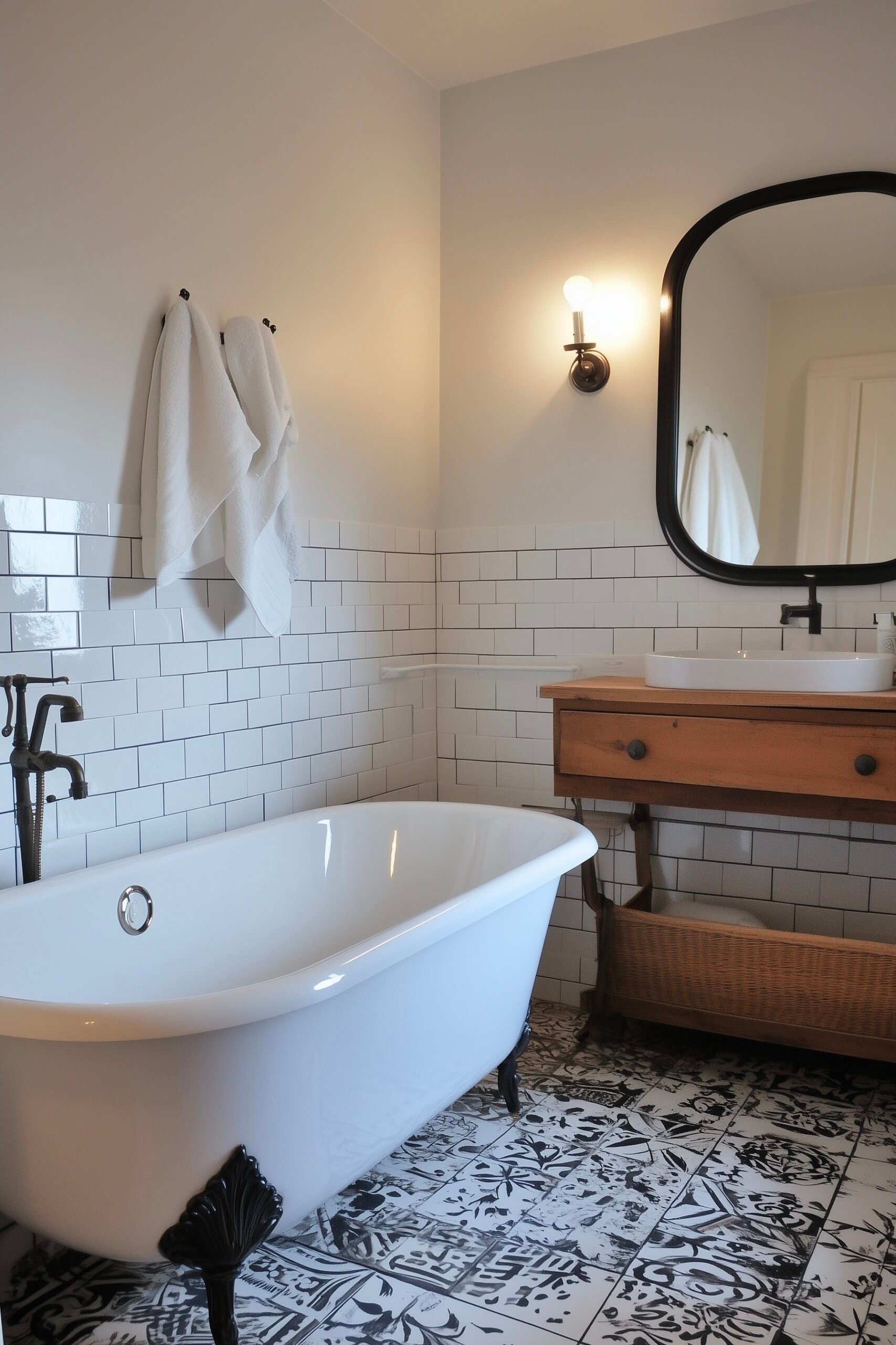 salle de bain vintage upcycling