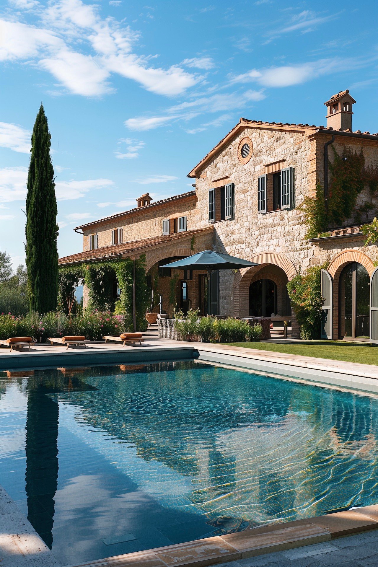 style rustique murs pierre maison campagne Toscane