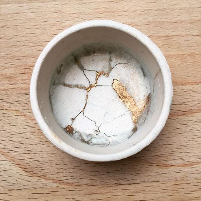 tasse céramique effet marbre artisanat japonais doré jointure