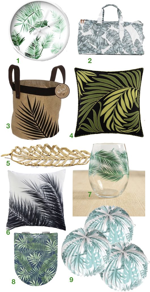 deco feuille de palmier soiree coussin blog design clemaroundthecorner