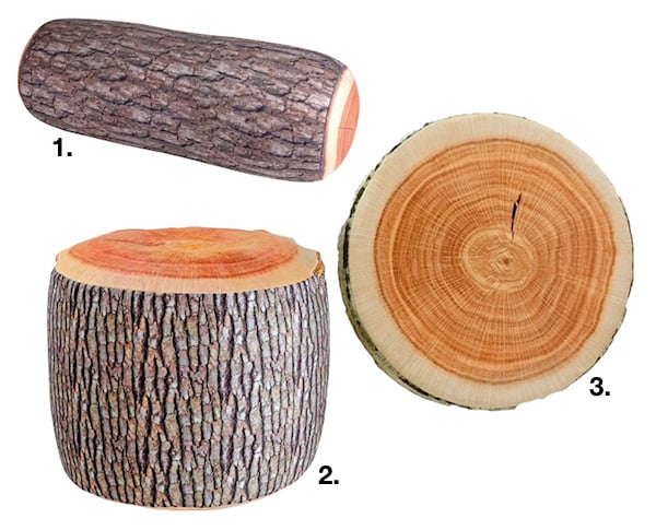 que faire avec un morceau de tronc d'arbre shopping liste coussins idee