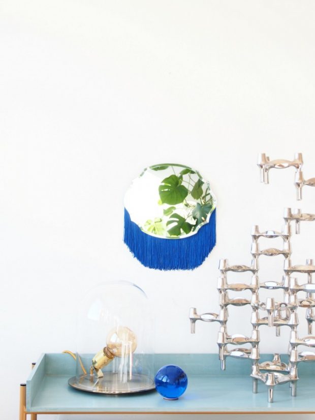 diy miroir déco à frange blog clemaroundthecorner