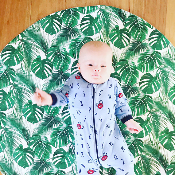 tapis feuille philodendron blog creation bricolage deco bebe clemaroundthecorner