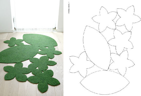 fabriquer soi meme un tapis feuille feutrine blog deco diy clemaroundthecorner