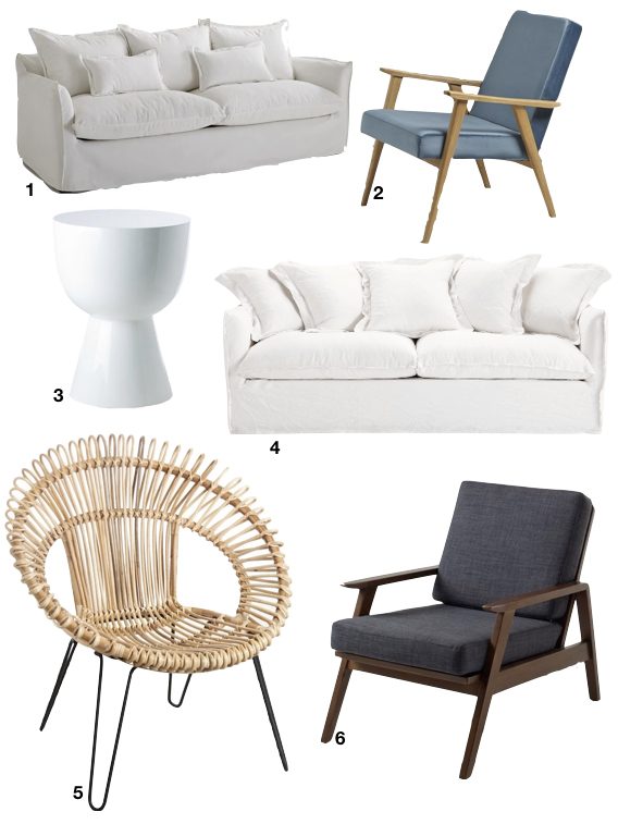 bungalow californien maison scandinave chic salon lin rotin