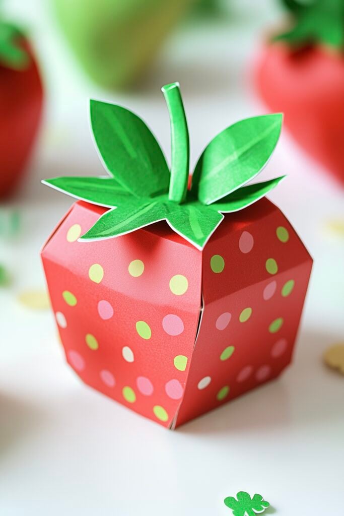 diy déco fraise boîte pliage origami