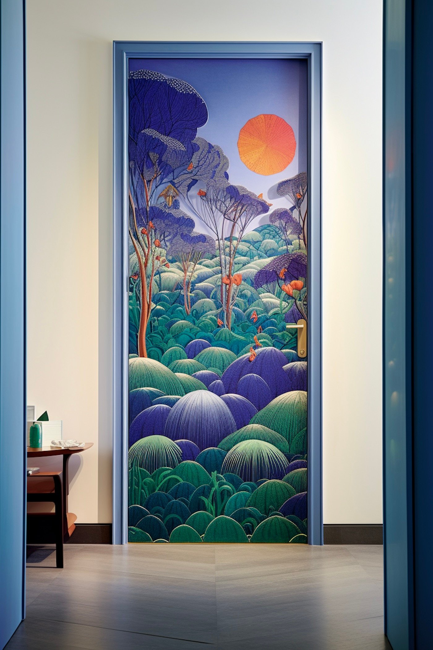 porte trompe l'oeil oeuvre art papier peint