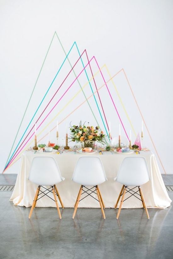 que faire avec du masking tape déco mariage table originale pas cher