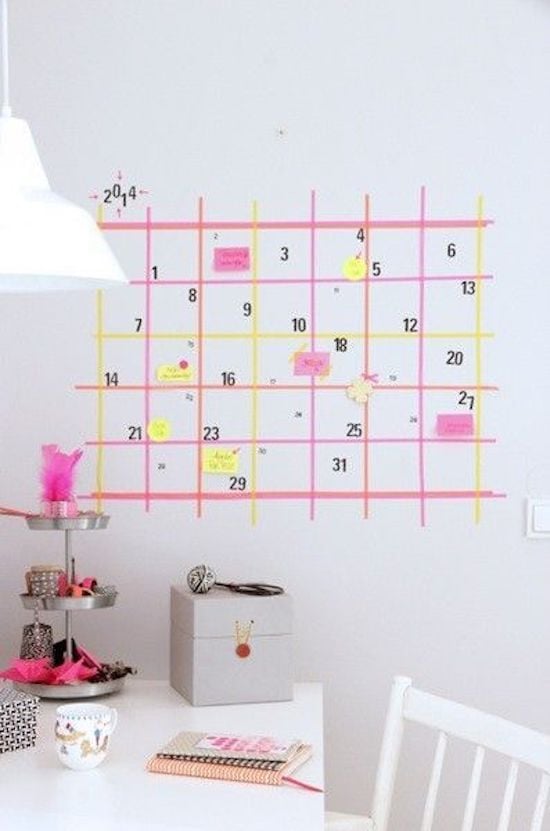 décoration murale home office calendrier personnalisable