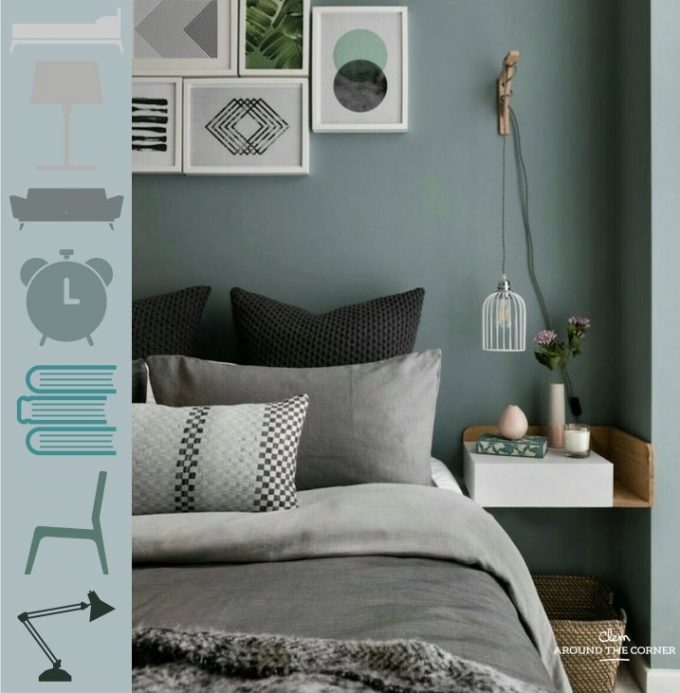 chambre déco nuance de vert sauge blog décoration intérieur clemaroundthecorner