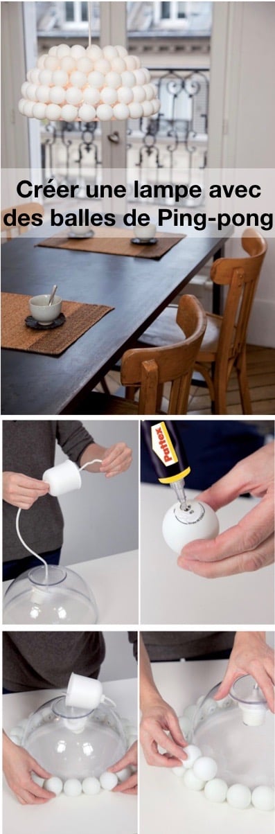 lampe diy balle ping pong upcycling idee blog deco clemaroundthecorner