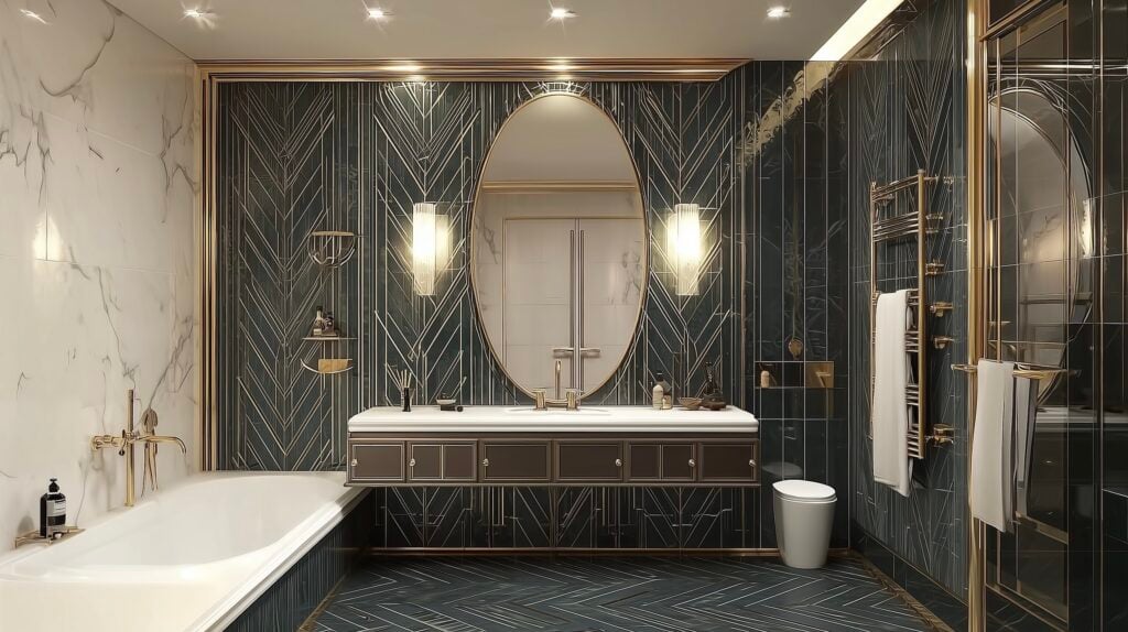 salle de bains Art Déco laiton blog clem around the corner