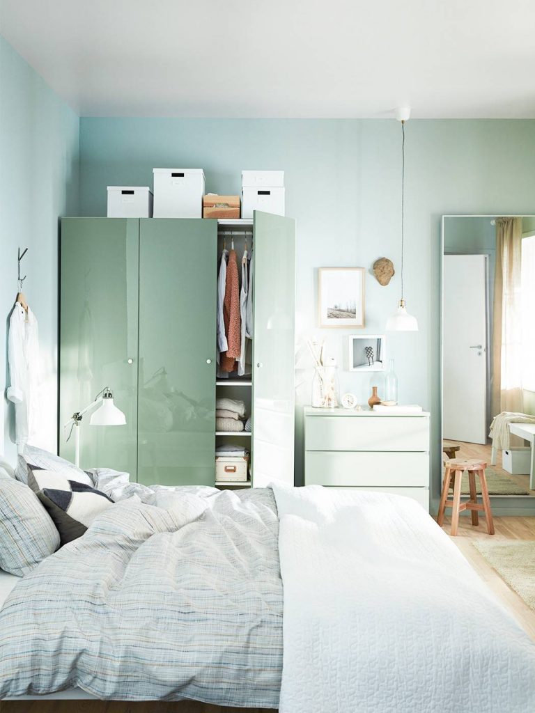 chambre nuance de vert eau mint pastel blog deco clemaroundthecorner