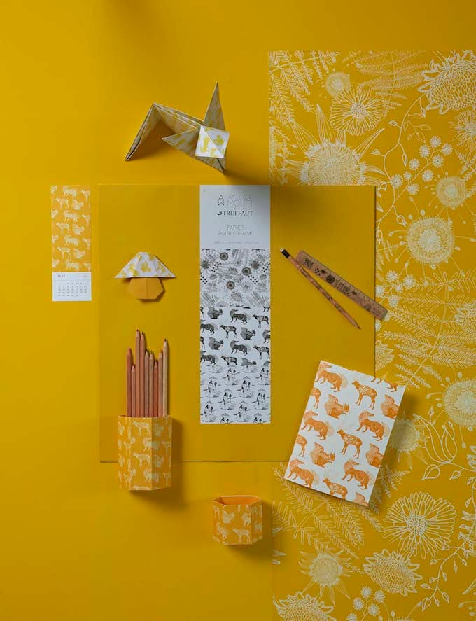 truffaut x atelier mouti collection papeterie jaune - blog déco - clem around the corner