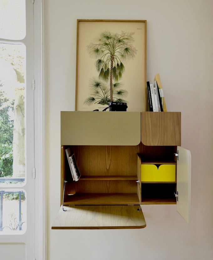 petit bureau rabattable etroit secrétaire pour couloir ou coin exigu entrée espace mural eno studio