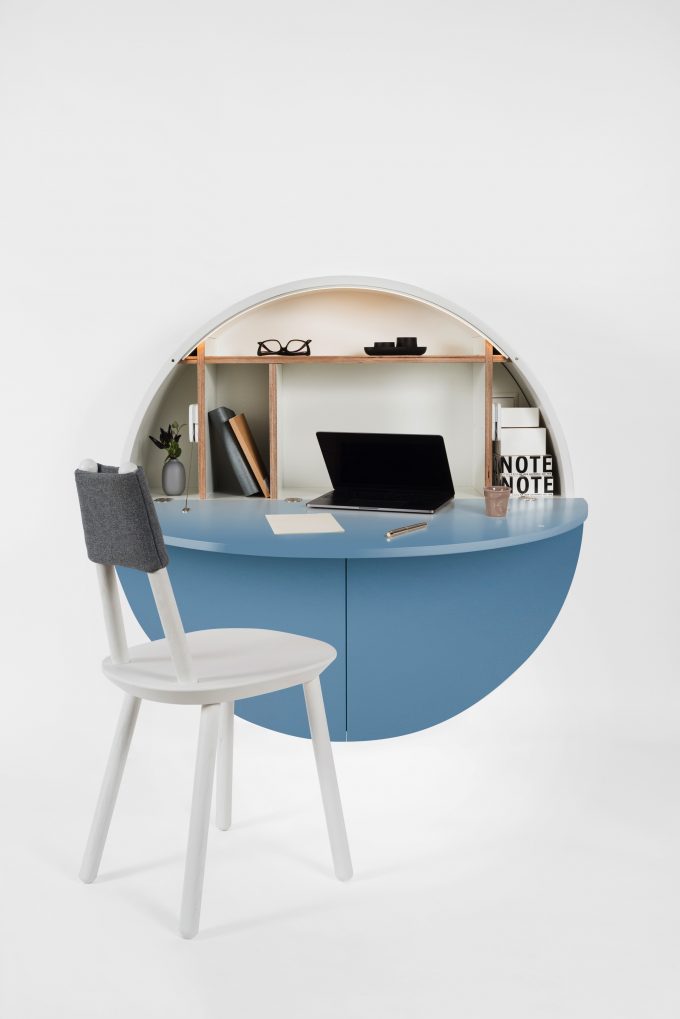 bureau pliable pour petit espace pill rond mural blog déco clem around the corner