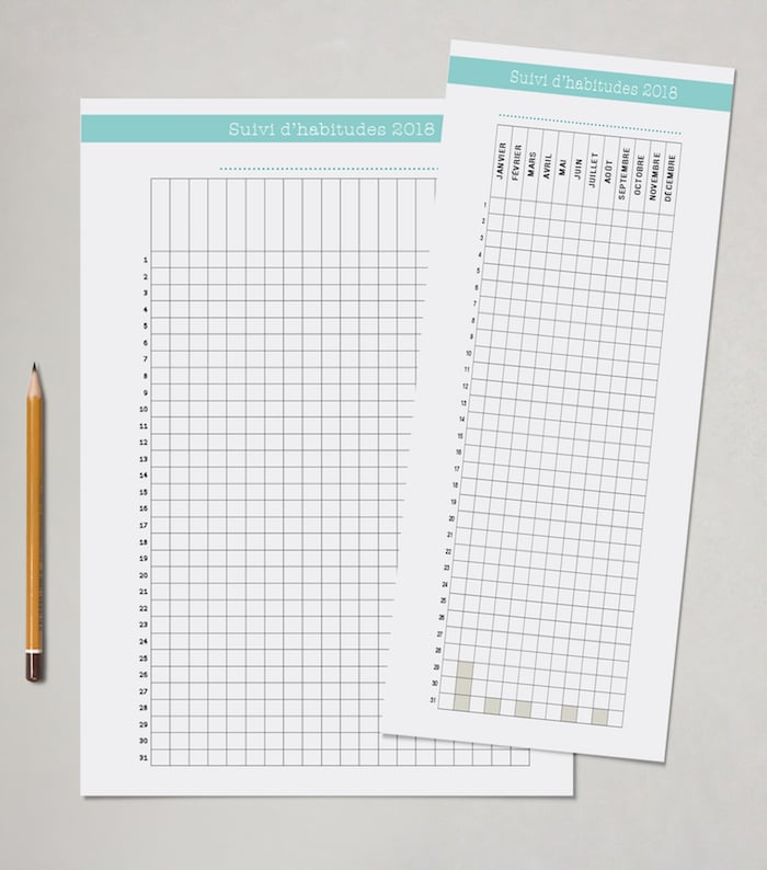 idée tracker feuille de suivi d'habitude et d'objectif hebdomadaire