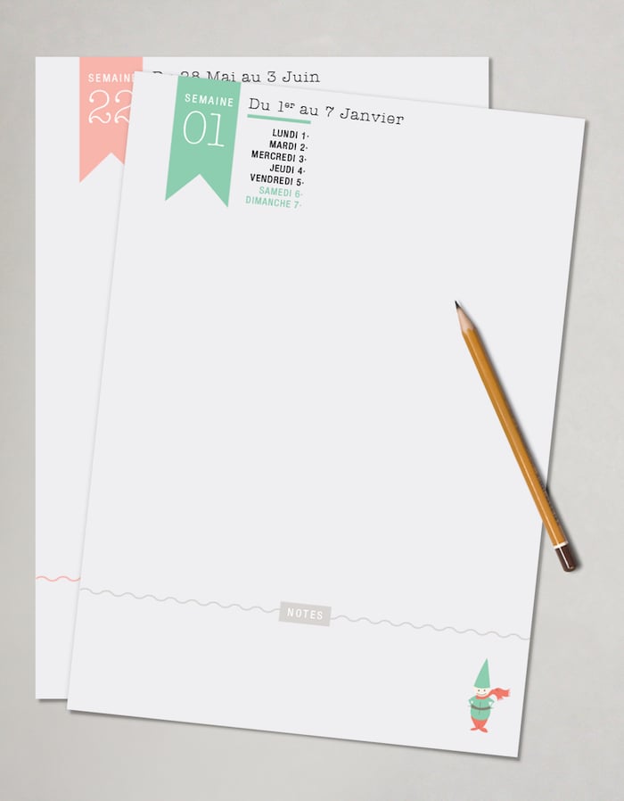 planner à télécharger hebdomadaire semainier gratuit bujo