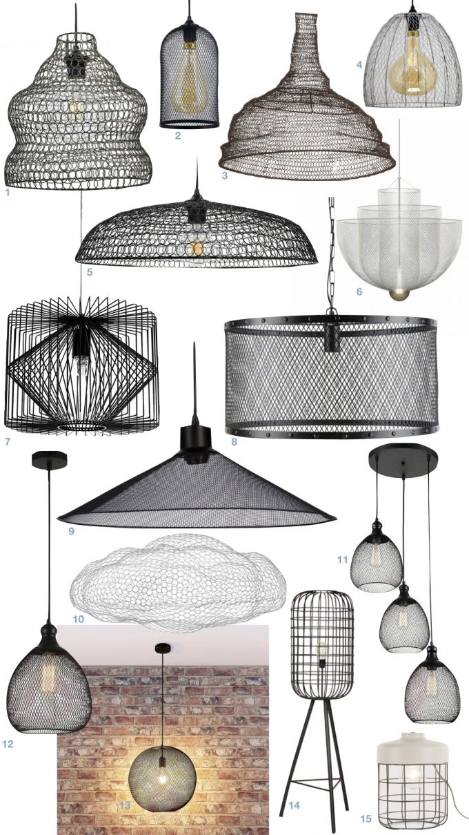 déco motif grille quadrillée lampe suspension grillage blog design clemaroundthecorner