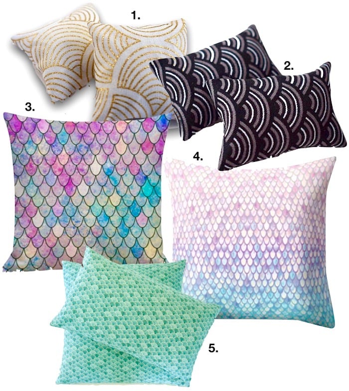 carrelage écaille de poisson coussin inspiration