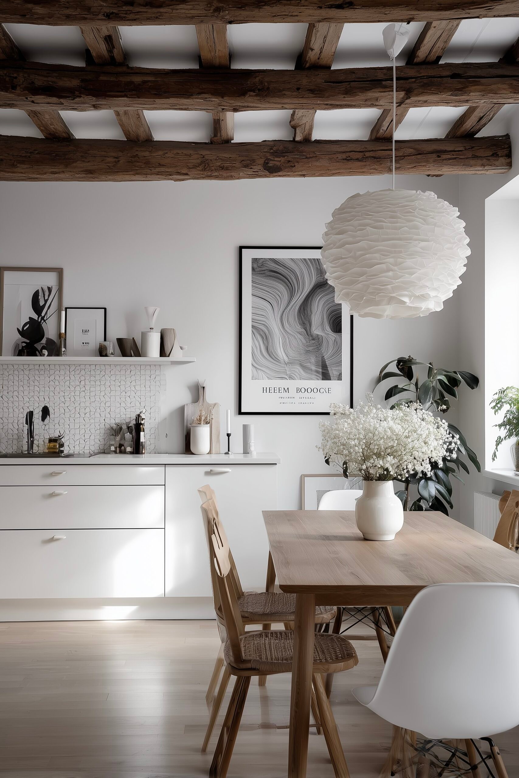 accrocher poster bonne hauteur plan travail cuisine