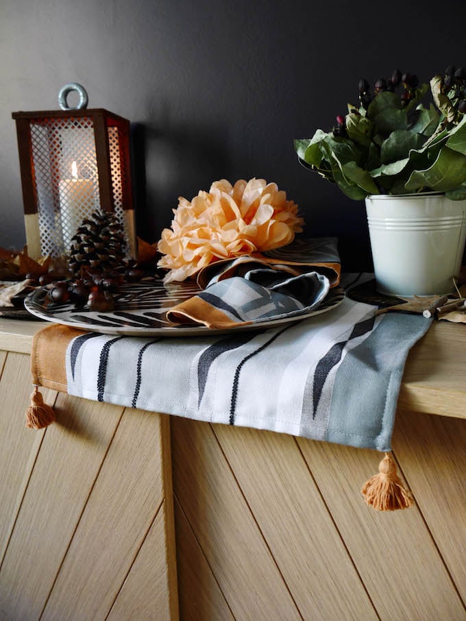 idée déco d'automne à faire soi même lanterne peinture sur bois buffer goûter set de table blog déco clem around the corner