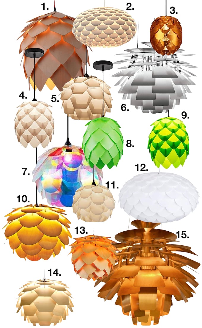 que faire avec des artichauts luminaire inspiration design couleurs lampe lustre suspension