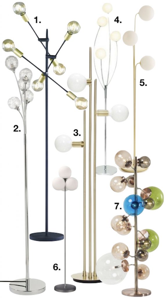 lampe boule sur pied lampadaire design tout prix couleurs laiton salon clemaroundthecorner blog déco