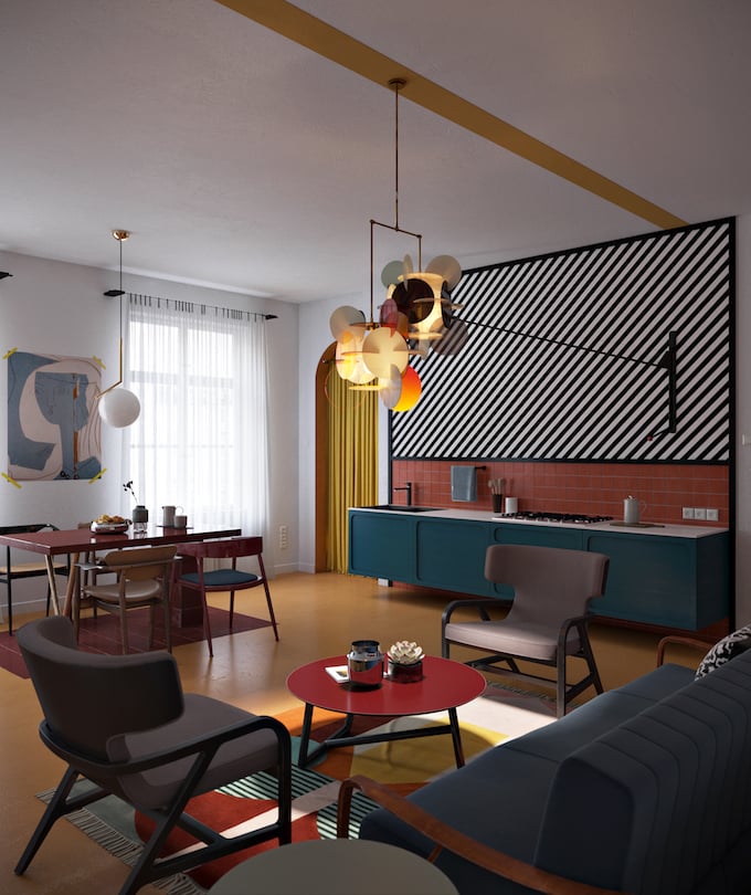 daria zinovatnaya blog déco clemaroundthecorner salon séjour original grand appartement décoration ukraine design