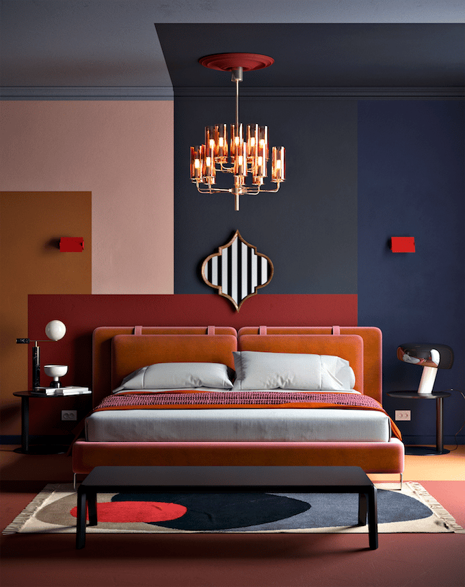 daria zinovatnaya blog déco clemaroundthecorner chambre à coucher lit lampe tapis original design ukraine