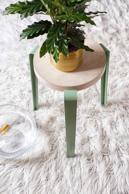 aménager 20m2 tiptoe tabouret plante verte verdure fourrure décoration blog déco