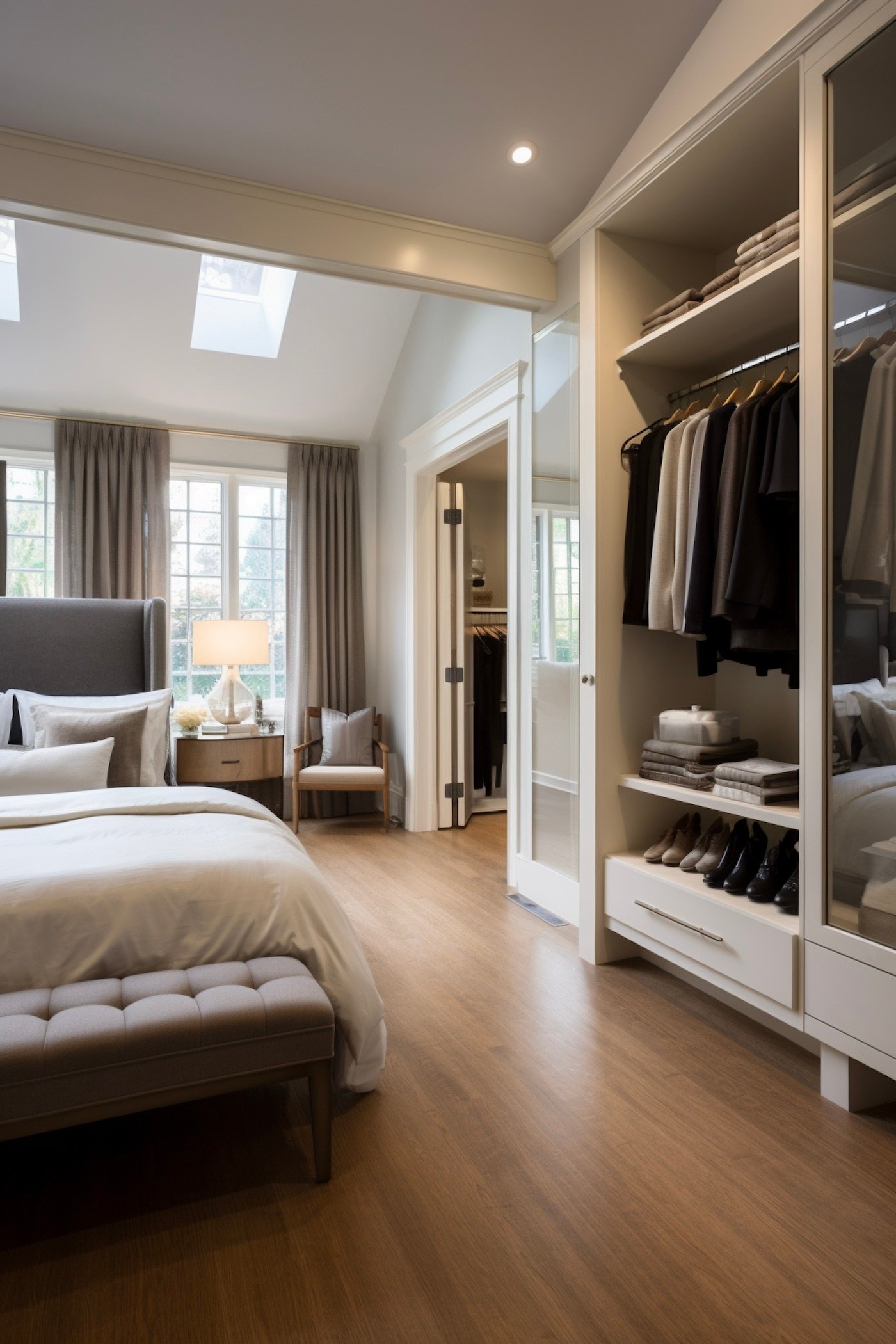 dressing ouvert dans la chambre aménagement classique chic