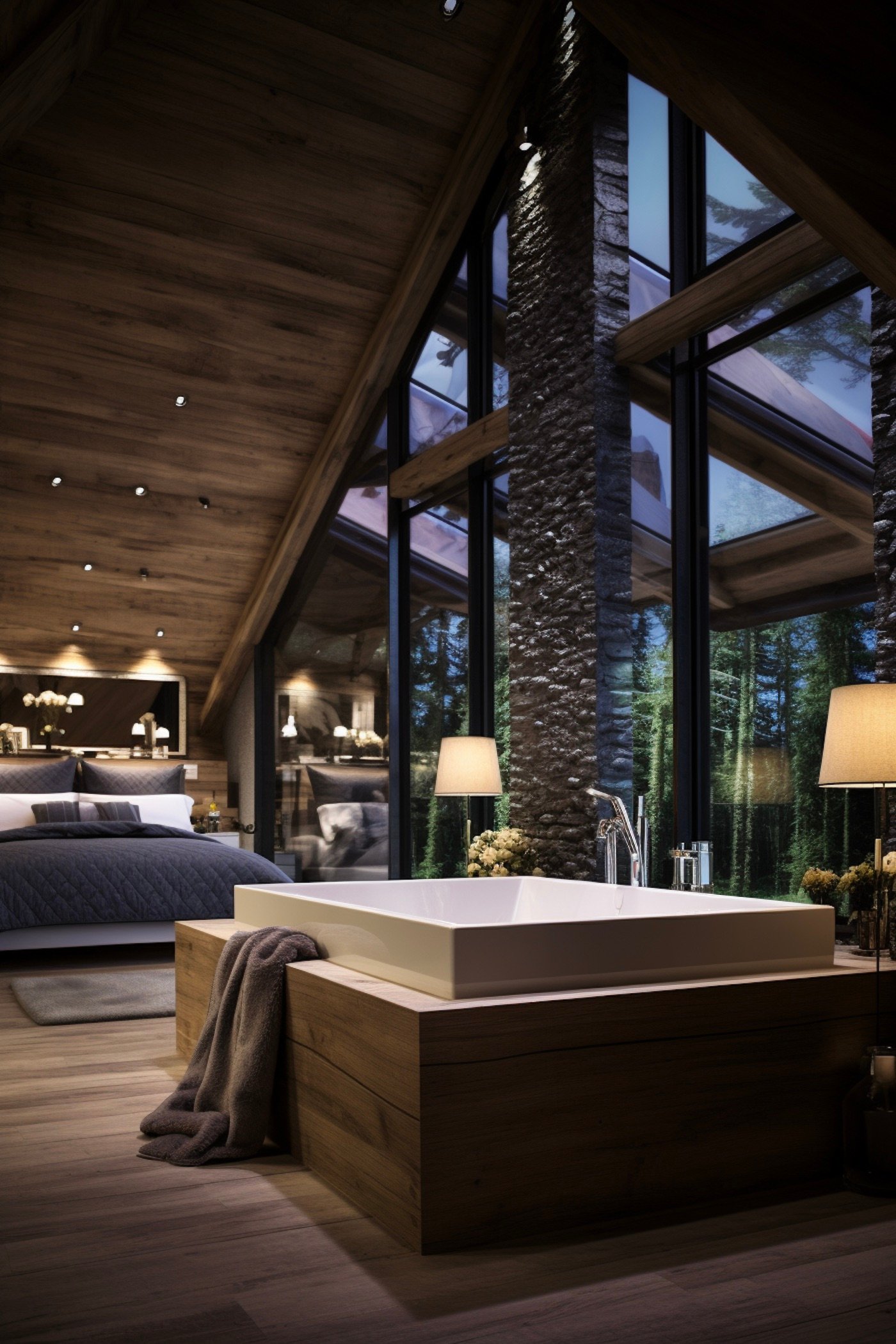 idée suite parentale salle de bain chalet Courchevel