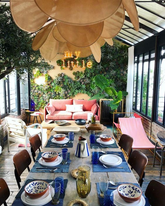 design suspension géante pale Georges store salle à manger verrière urban jungle - blog déco - Clem Around The Corner