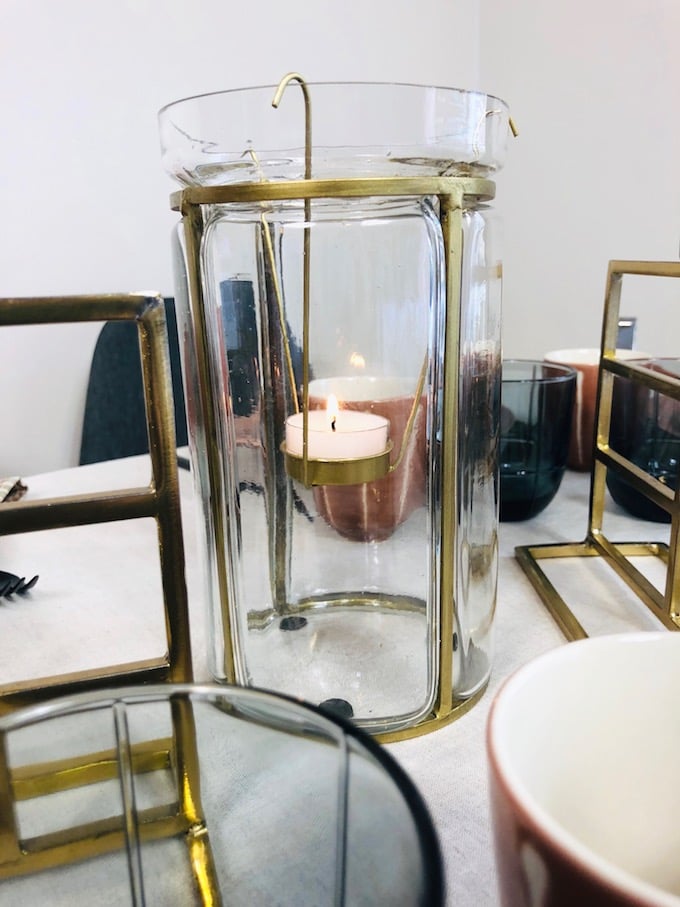 lanterne photophore or laiton verre design galerie lafayette