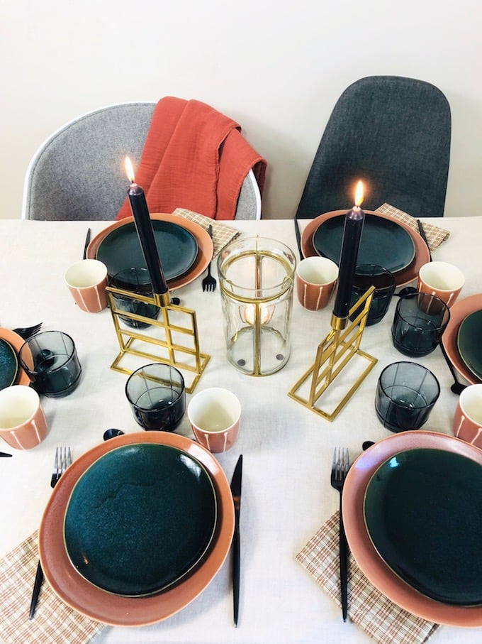 décoration table d'automne élégante chic terracotta - blog déco - Clem Around The Corner