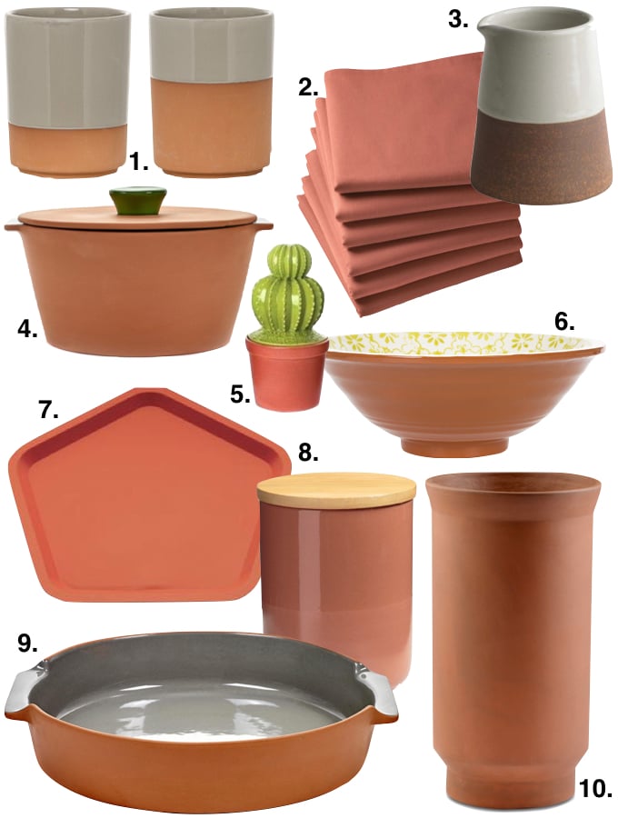 couleur terracotta cuisine ustensiles plats bocaux conserve plateau décoration blog déco clem around the corner