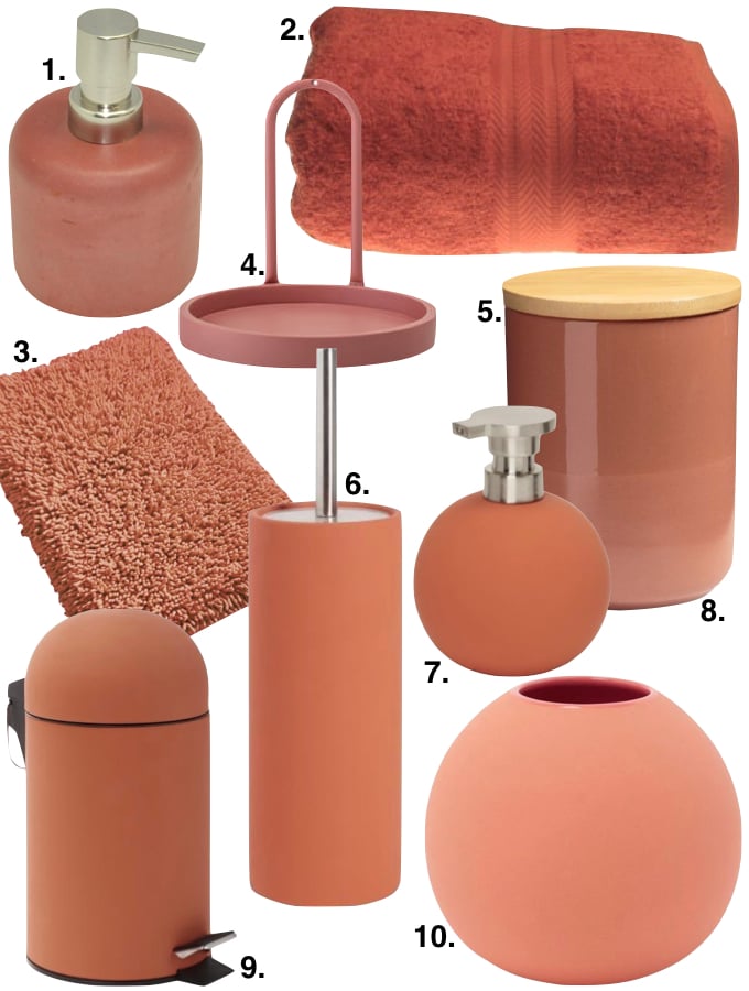 couleur terracotta objets salle de bain déco blog déco clem around the corner