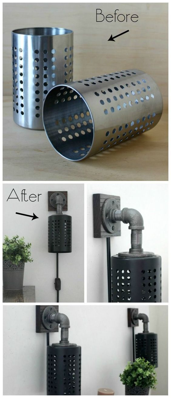ikea hack lampe diy applique industrielle - blog déco - Clem Around The Corner