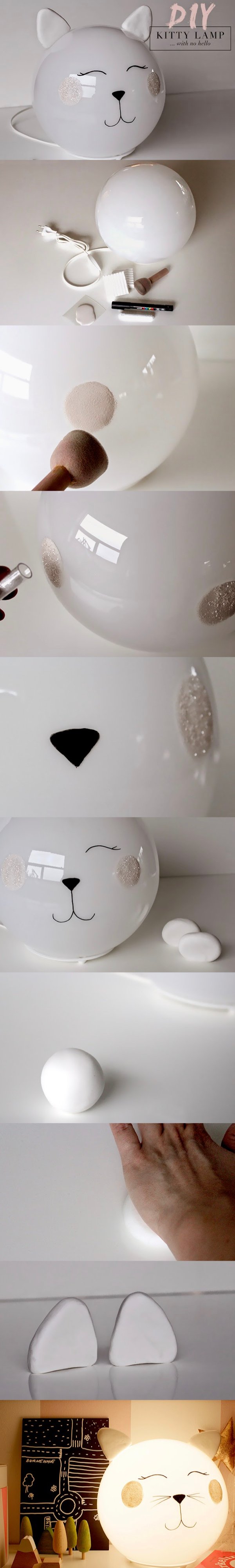 ikea hack lampe diy chat kitty - blog déco - Clem Around The Corner