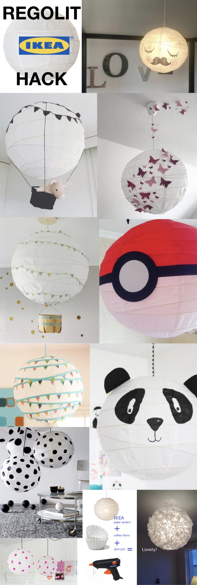 ikea hack lampe diy suspension boule regolit - blog déco - Clem Around The Corner